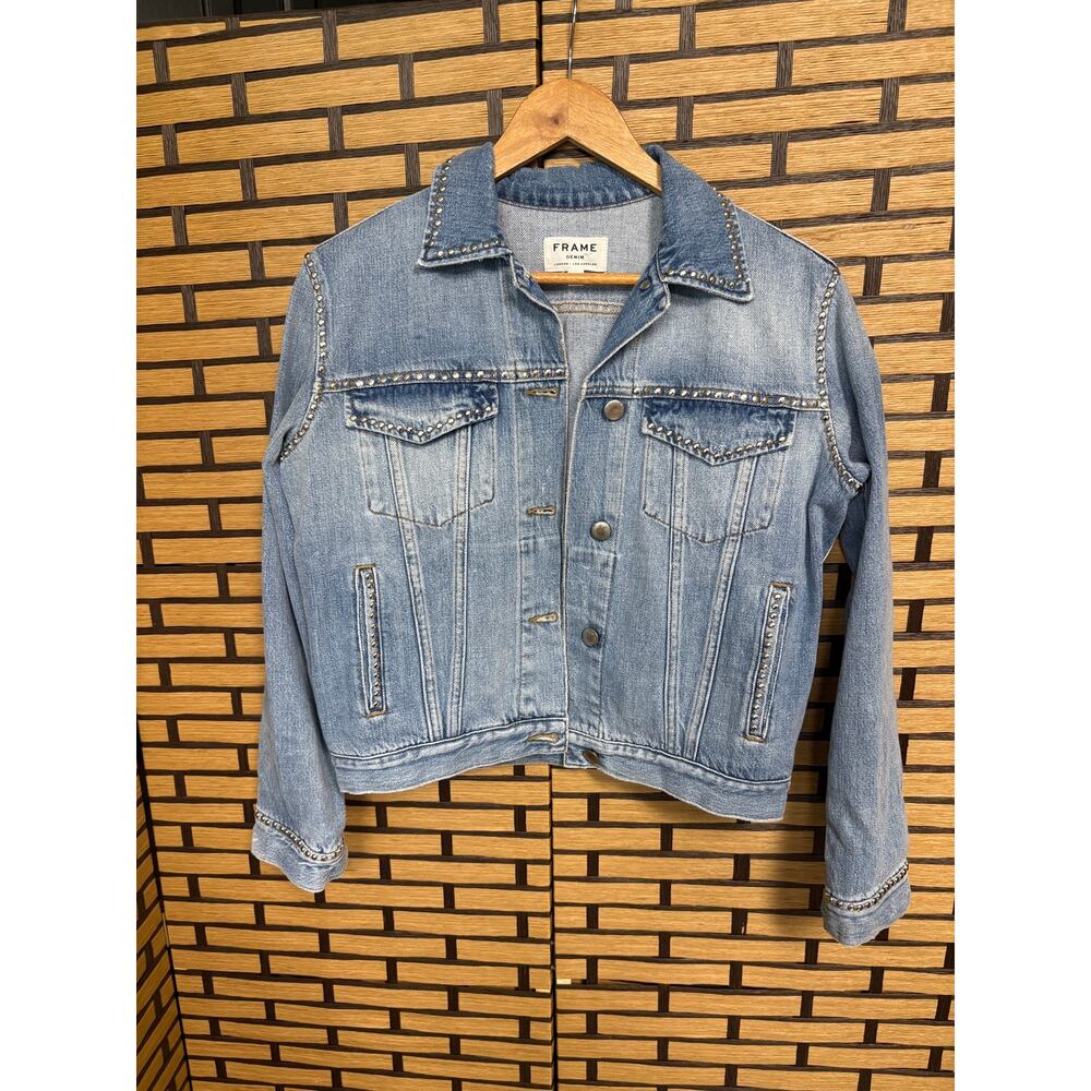 Frame Studded Denim Jacket Size Small